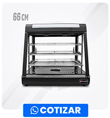 Vitrina de Sobremesa caliente Negra 66 cm Temperatura 30 a 80° C GC-VMC66-N