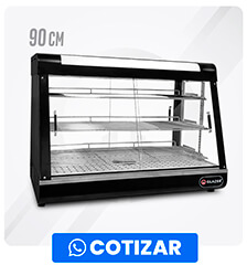 Vitrina de Sobremesa caliente Negra 90 cm Temperatura 30 a 80° C GC-VMC90-N