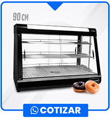 Vitrina de Sobremesa caliente Negra 90 cm Temperatura 30 a 80° C GC-VMC90-N