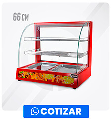 Vitrina de Sobremesa caliente Roja 66 cm Temperatura 30 a 85° C GC-VMC66