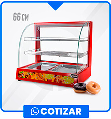 Vitrina de Sobremesa caliente Roja 66 cm Temperatura 30 a 85° C GC-VMC66